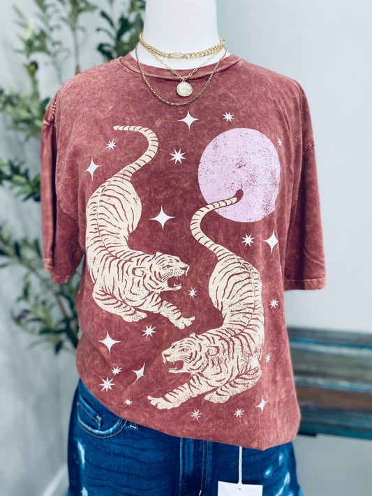 Moon Tigers Graphic Tee / Mineral Washed